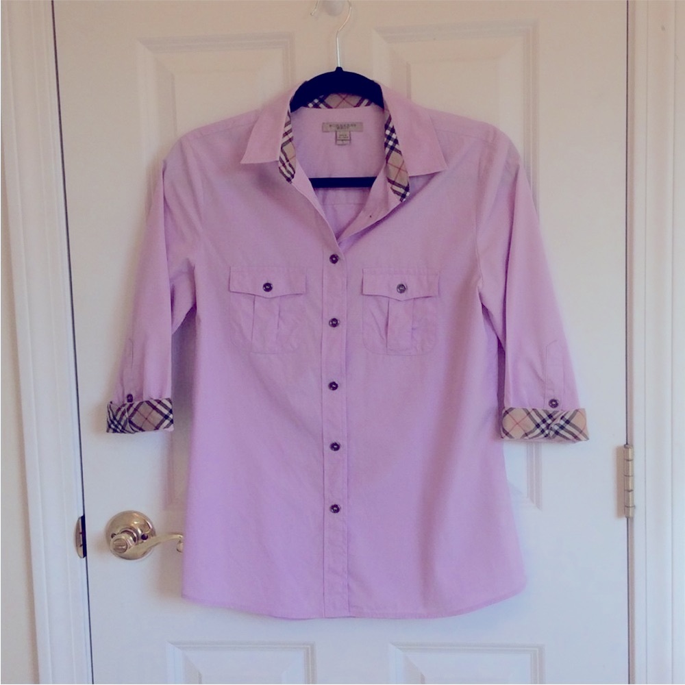 Authentic Burberry Lavender Button Down Shirt - image 1